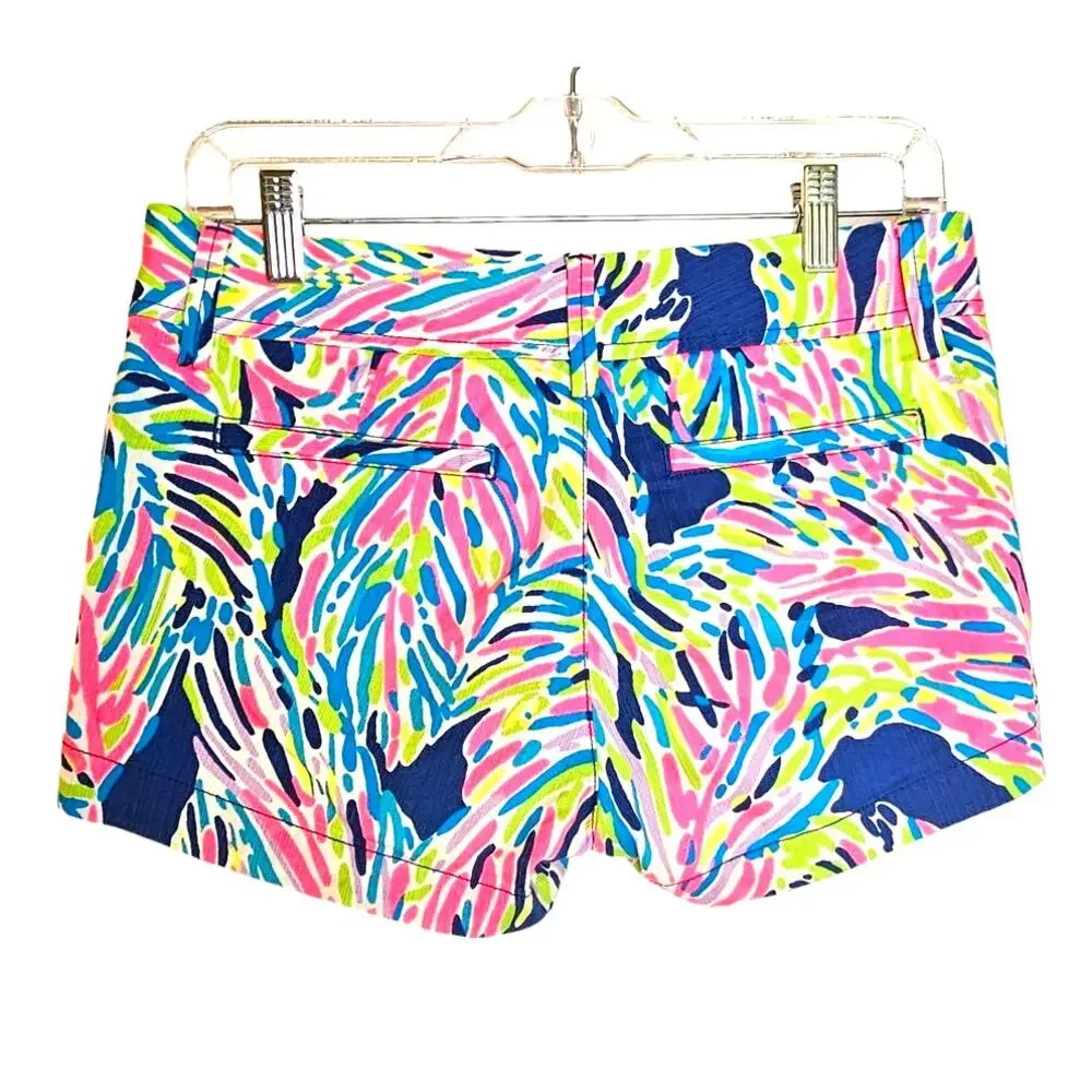 Lilly Pulitzer The Walsh Blue, Pink, & Green Summer Short in Indigo Palm Print